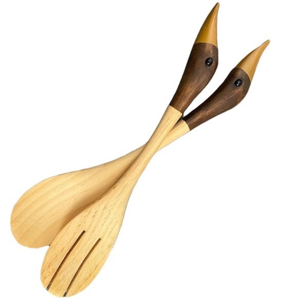 BIRD Head Salad Serving Fork &Spoon - Picture 1 of 5